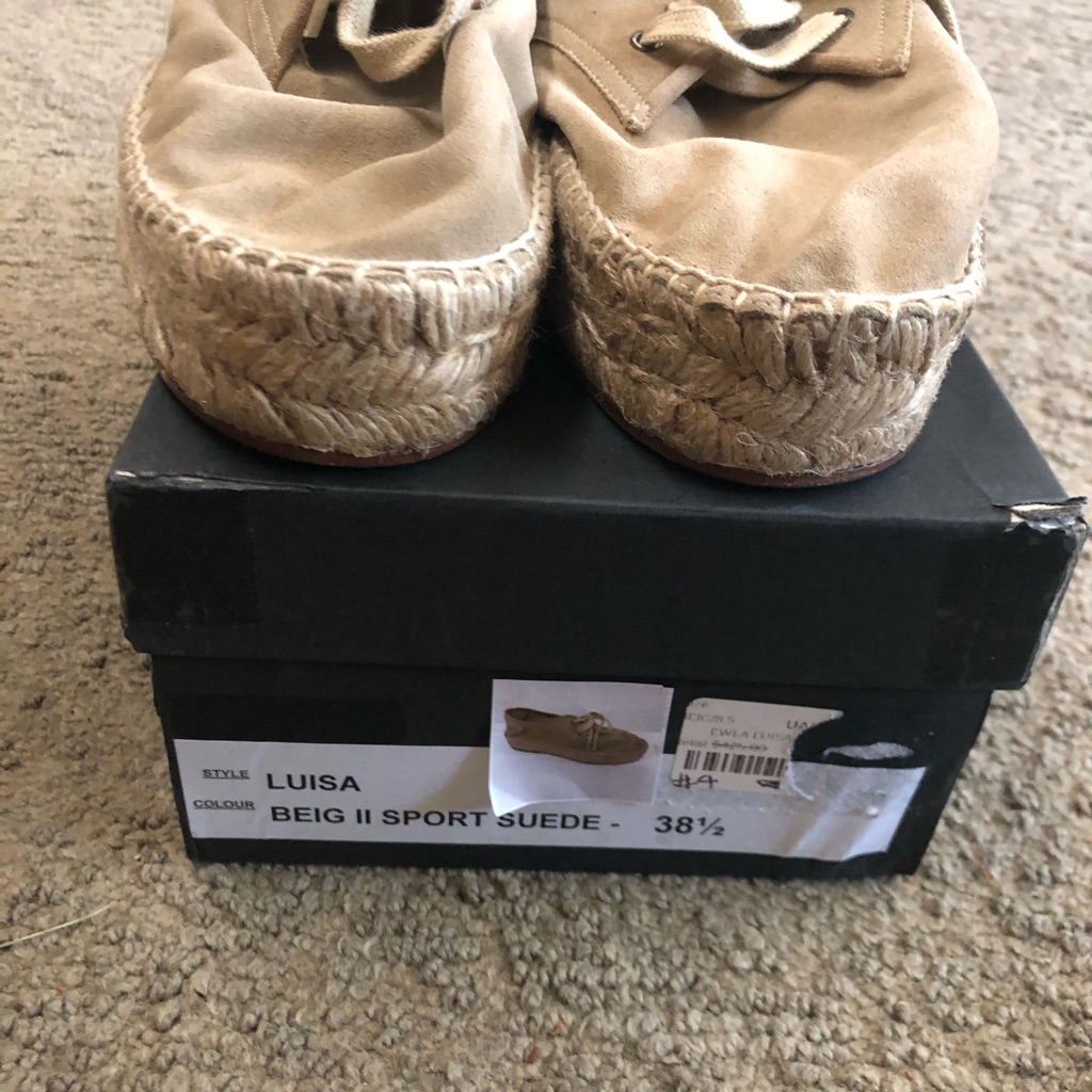 Elyse Walker Luisa Beige Suede Espadrille Shoe — image 6 of 7